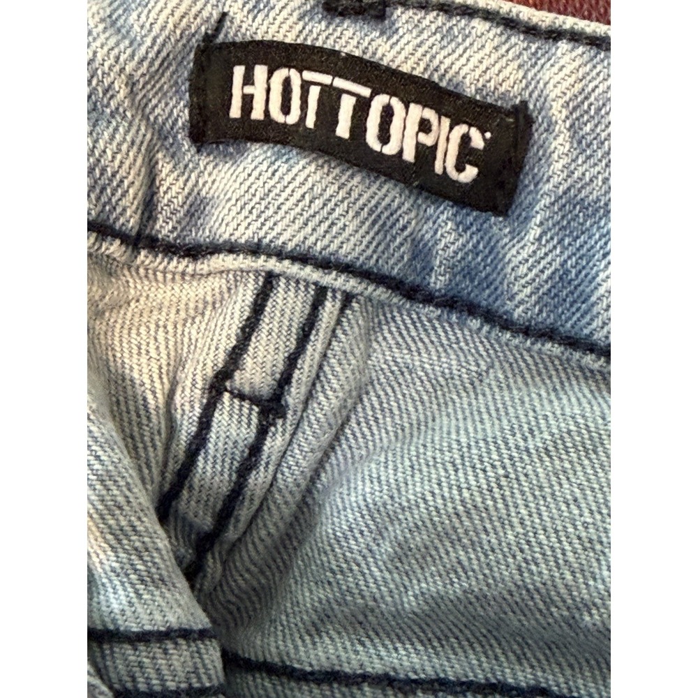Hot Topic Jeans Women's Denim Wide-Leg Skeleton Fairy Goth Skater Juniors Size 5 - Picture 6 of 7